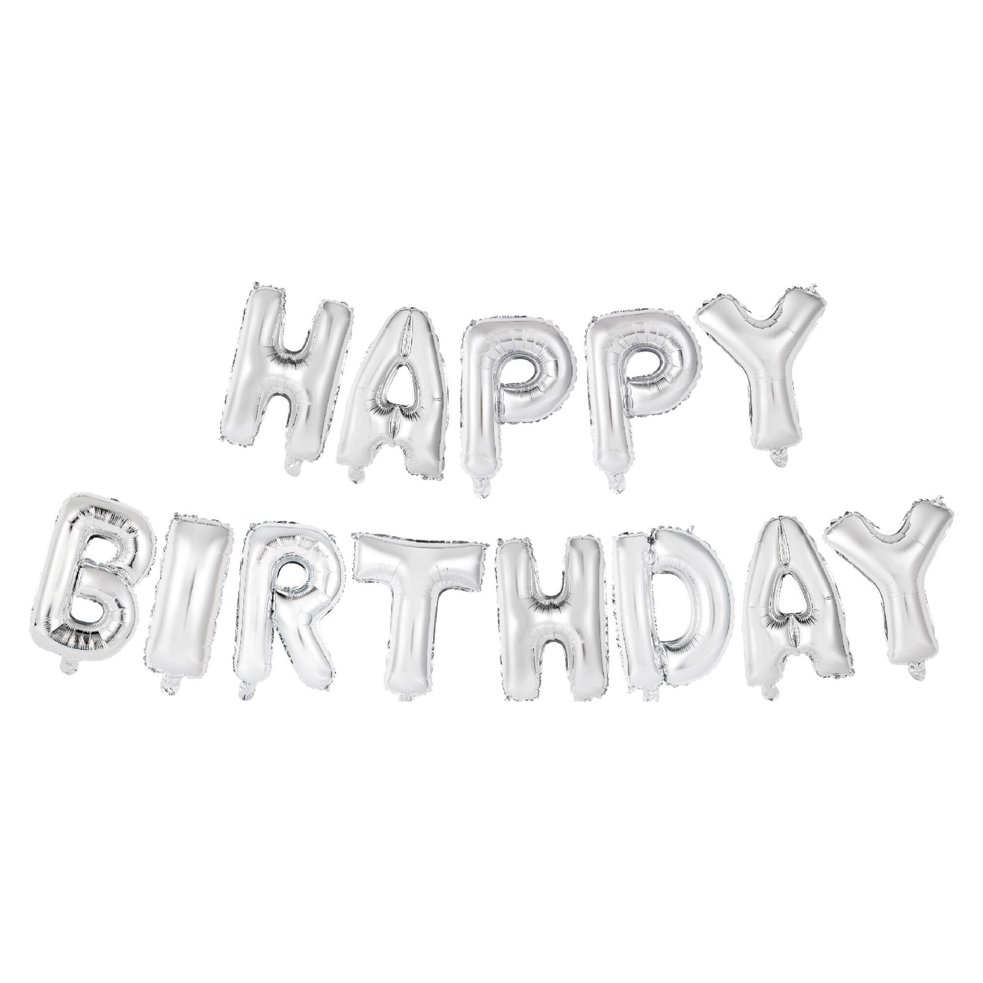 Happy Birthday Silver Foil Balloon Banner Kit By Celebrate It™
